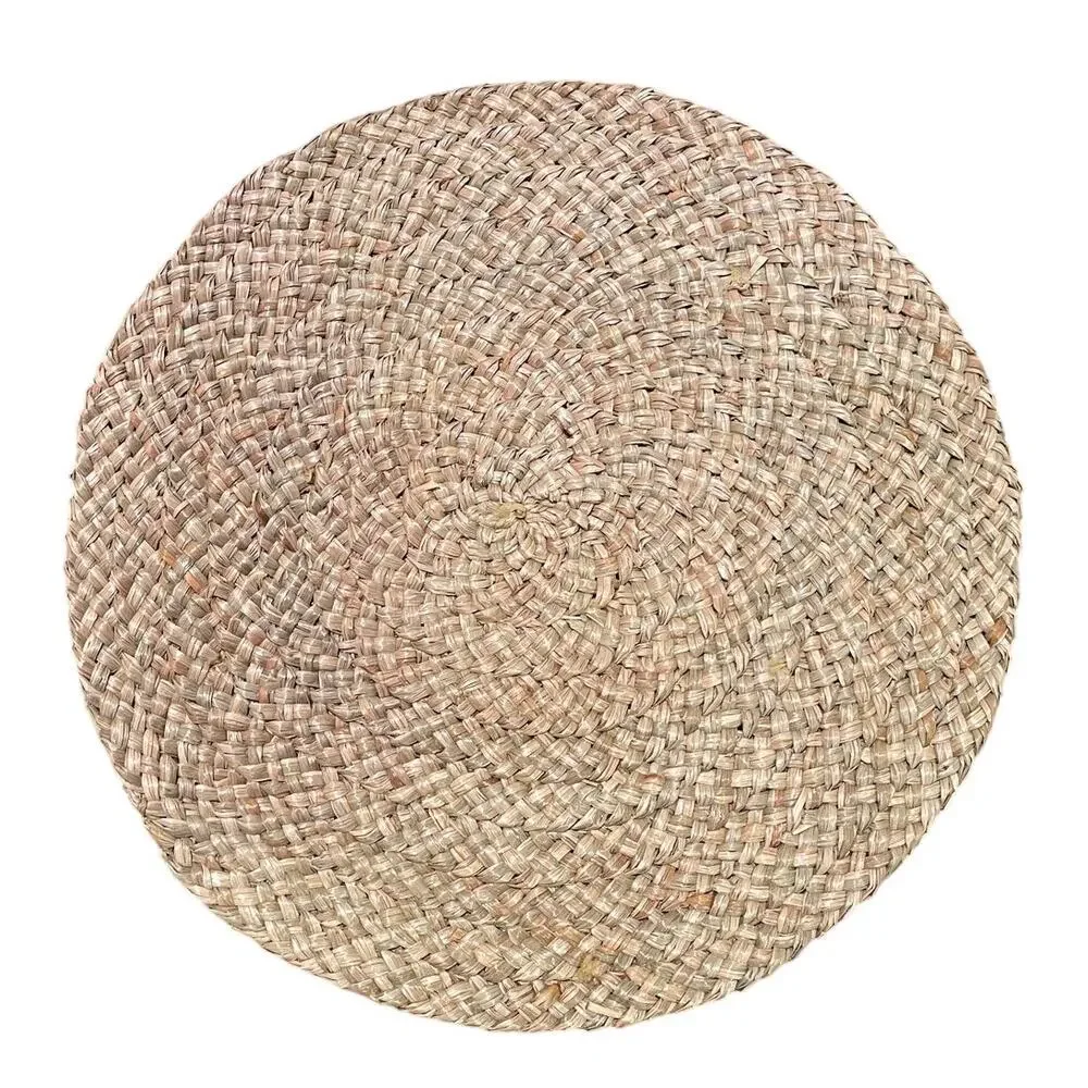 Large Natural Fiber Round Braided Placemats, Set of 4